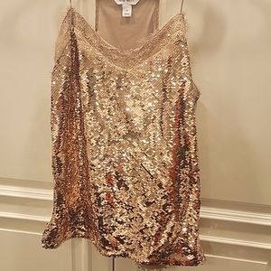 Nine West gold sequin tank top